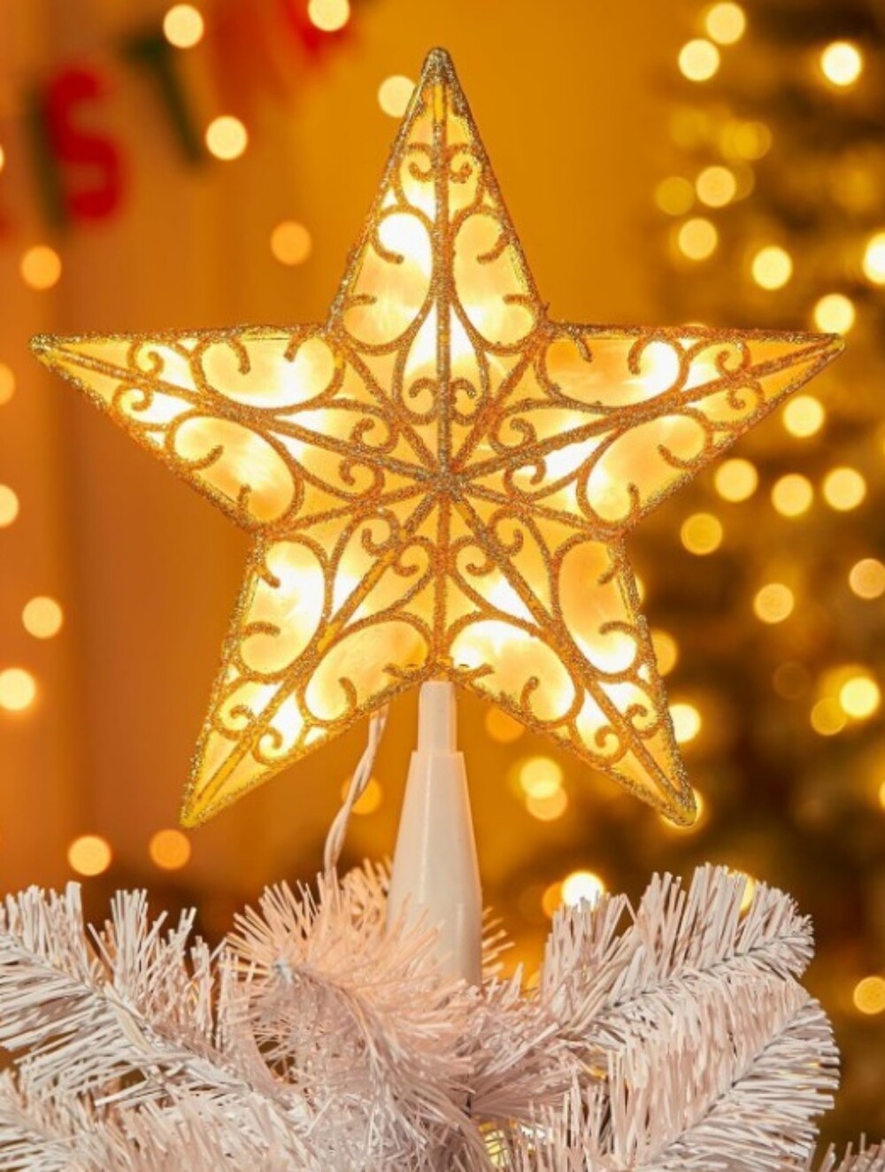 STAR ⭐ Christmas Tree Topper Model: 39060S BRIGHTOWN green cord BRAND-NEW